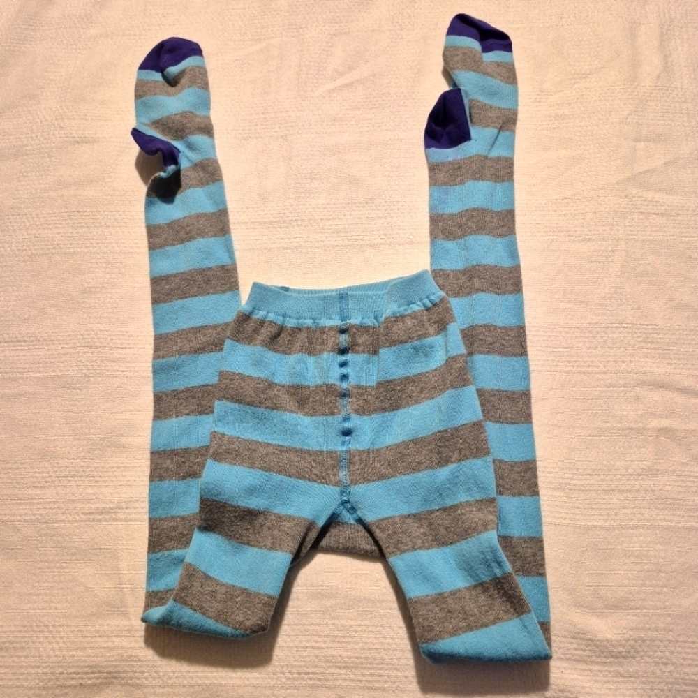 Hanna Andersson girls size 130/140 or 8/10 stripe light blue & gray NWT